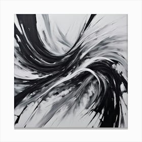 Abstract Black And White Painting 9 Canvas Print