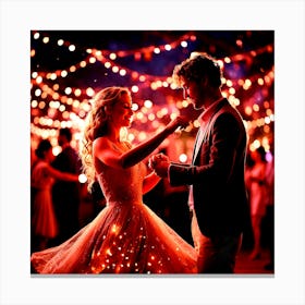 Couple Dancing At Night Canvas Print