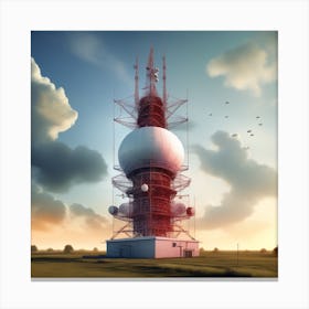 Radio Tower In The Sky Canvas Print