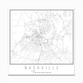 Nashville Tennessee Street Map Canvas Print