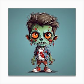 Cartoon Zombie Boy Canvas Print