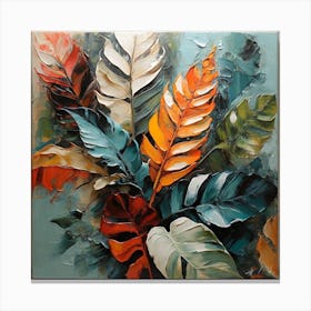 Abstraction with tropical leaf 3 Canvas Print