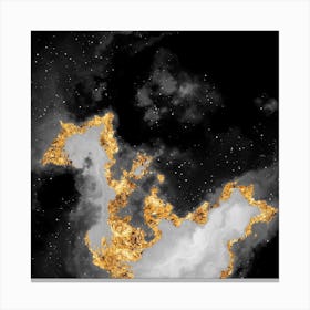 100 Nebulas in Space with Stars Abstract in Black and Gold n.042 Canvas Print