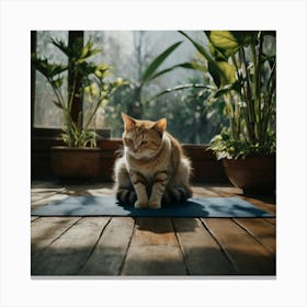 Default Cat Yoga Art 1 Canvas Print