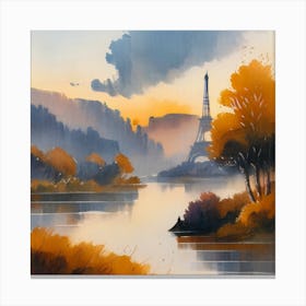 Sunset In Paris Canvas Print