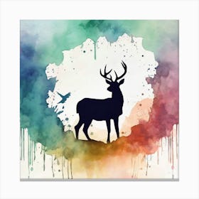 Abstract Deer Silhouette Canvas Print