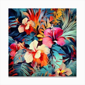 Tropical Floral Pattern Canvas Print