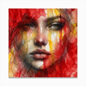 Young Lady In Red Canvas Print