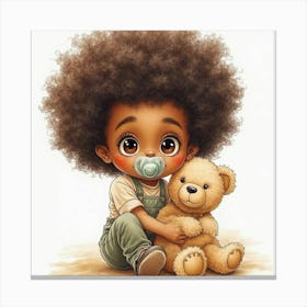 African American Toddler With Pacifier Canvas Print