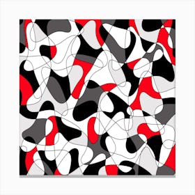 Abstract Red Black And White Canvas Print