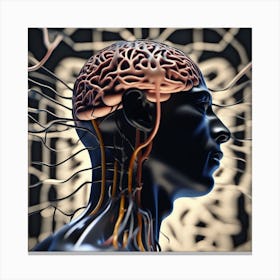 Human Brain And Nervous System Canvas Print