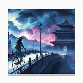 Cycling China Canvas Print