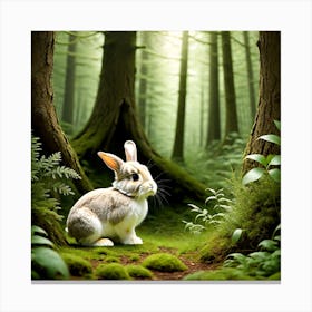 Bunny In Forest (28) Canvas Print