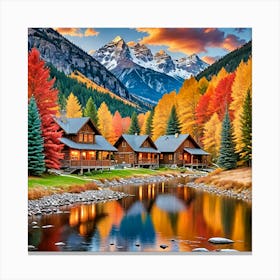 Autumn Cabins Canvas Print