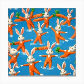 Rabbits In The Water 4 Canvas Print