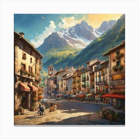 Mountain Village Canvas Print