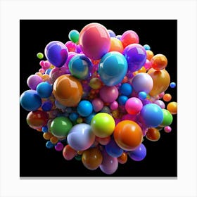 Abstract Colorful Balloon Cluster Canvas Print