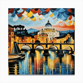 Sunset In Rome Canvas Print