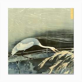 静寂の白鷺 Silent Heron Canvas Print