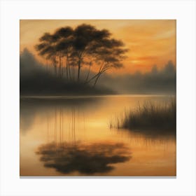 Sunrise Over The Lake Canvas Print