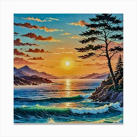 Sunset At The Beach 5 Canvas Print