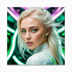 Neon Girl Canvas Print