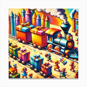 Super Kids Creativity:Train With Presents Canvas Print