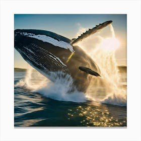 Humpback Whale Jumping 4 Canvas Print