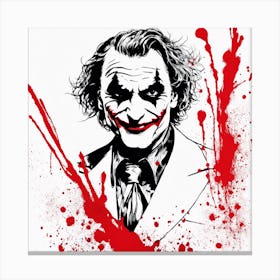 The Joker Portrait Ink Painting (5) Canvas Print