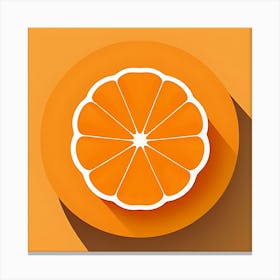 Orange Slice With Shadow Canvas Print