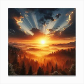 Sunrise Over The Mountains Canvas Print