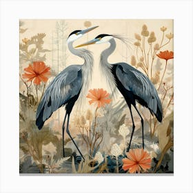 Bird In Nature Great Blue Heron 1 Canvas Print