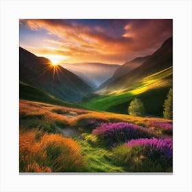 Sunset In The Mountains 40 Canvas Print