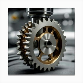 Cnc Machine With Gears Canvas Print