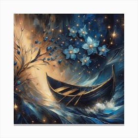 Boat and stars Canvas Print