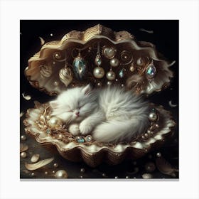 Kitty In A Shell Canvas Print