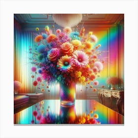 Rainbow Flowers Canvas Print