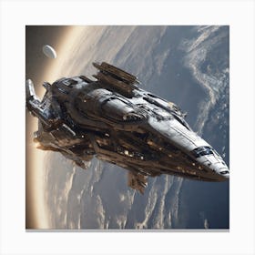 Spaceship In Space 39 Canvas Print