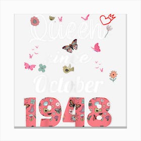 Awesome Since October 1948 Flowers 1948 October Birthday Canvas Print