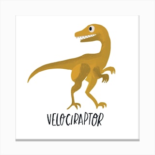Velociraptor Square Canvas Print