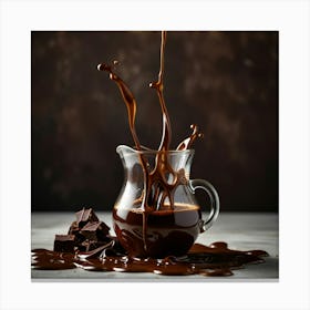 Chocolate Pouring In A Jug Canvas Print