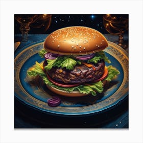 Burger In Space 1 Canvas Print