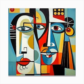 Abstract Face Painting Illustration, Abstract Painting Canvas Print