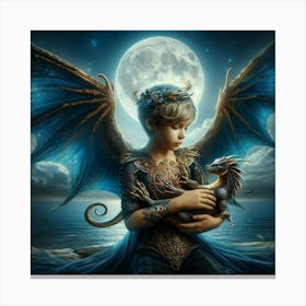 Little boy With A Dragon  Canvas Print