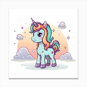 Unicorn With Rainbow Mane 22 Canvas Print