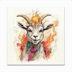 Goat On Fire 17 Canvas Print