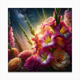 Gladioli flowers Canvas Print