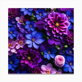 Purple Flowers Wallpaper 4 Canvas Print