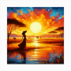 Sunset In The Savannah 3 Canvas Print