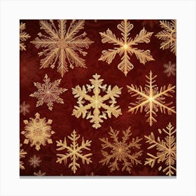 Description Luxurious Wallpapers Featuring Rich Red And Gold Hues Intricate Snowflakes And Glowin Canvas Print